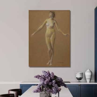 Studio Di Nudo Thomas Wilmer Dewing twd18 quadro stampato su tela