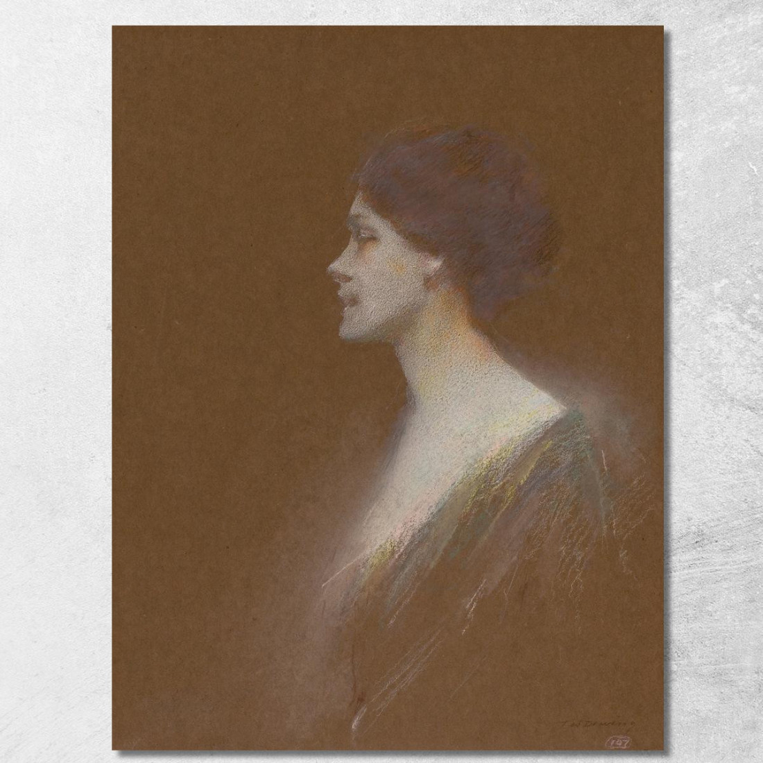 Ritratto Di Una Donna Thomas Wilmer Dewing twd21 quadro stampato su tela Ritratto Di Una Donna Thomas Wilmer Dewing twd21 quadro stampato su tela