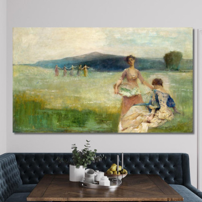 Primavera Thomas Wilmer Dewing twd24 quadro stampato su tela