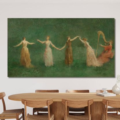 Estate Thomas Wilmer Dewing twd26 quadro stampato su tela