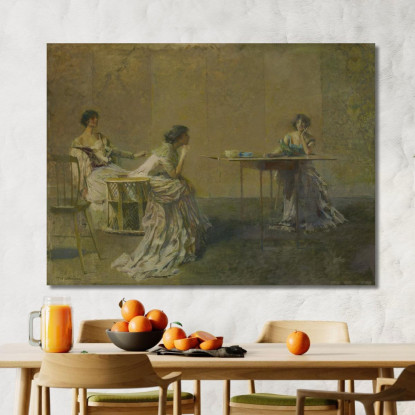 Il Pettegolezzo Thomas Wilmer Dewing twd27 quadro stampato su tela