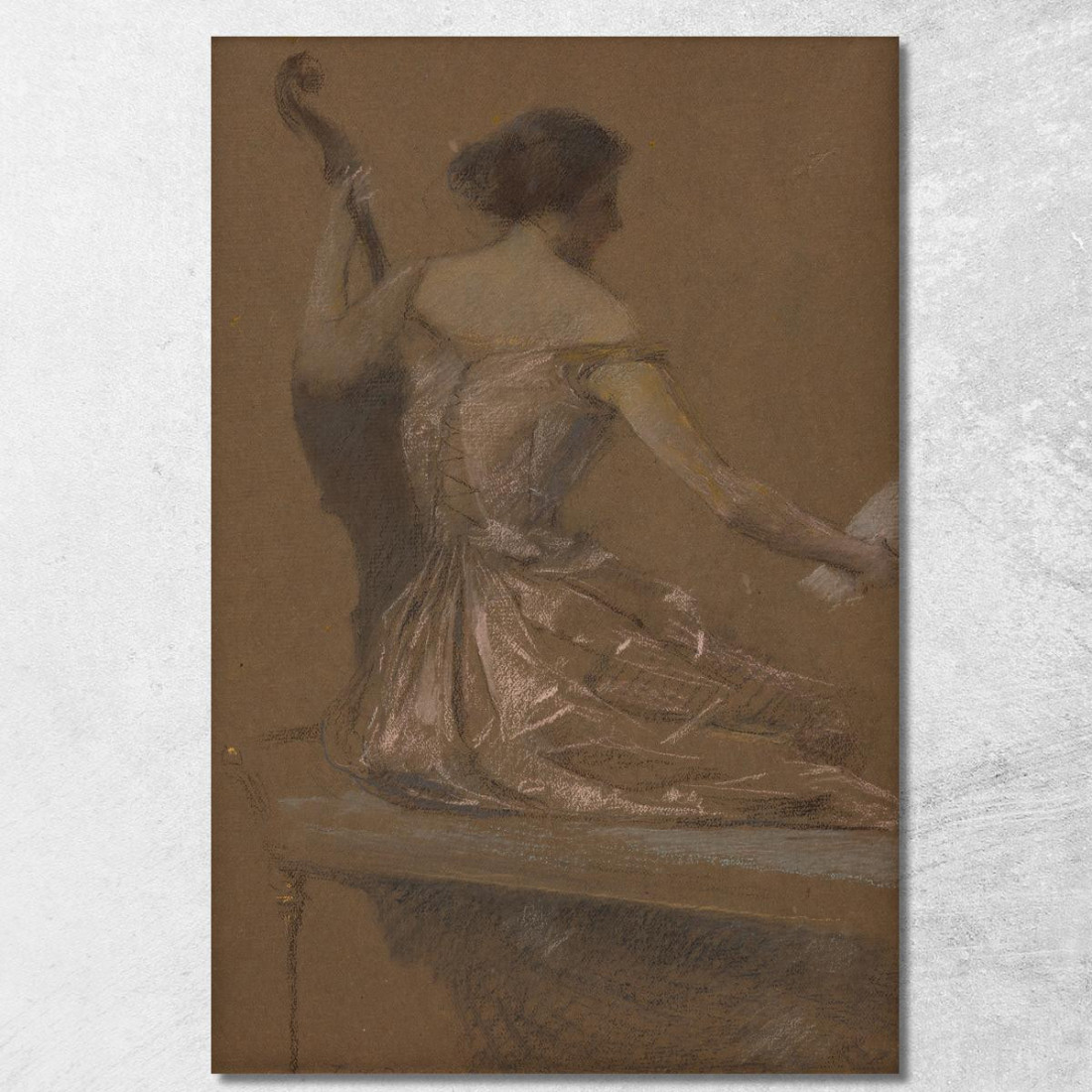 Il Musicista Thomas Wilmer Dewing twd30 quadro stampato su tela Il Musicista Thomas Wilmer Dewing twd30 quadro stampato su tela