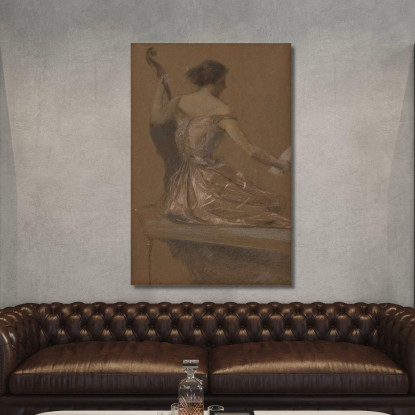 Il Musicista Thomas Wilmer Dewing twd30 quadro stampato su tela