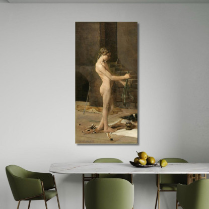 La Schiava Dello Stregone Thomas Wilmer Dewing twd33 quadro stampato su tela