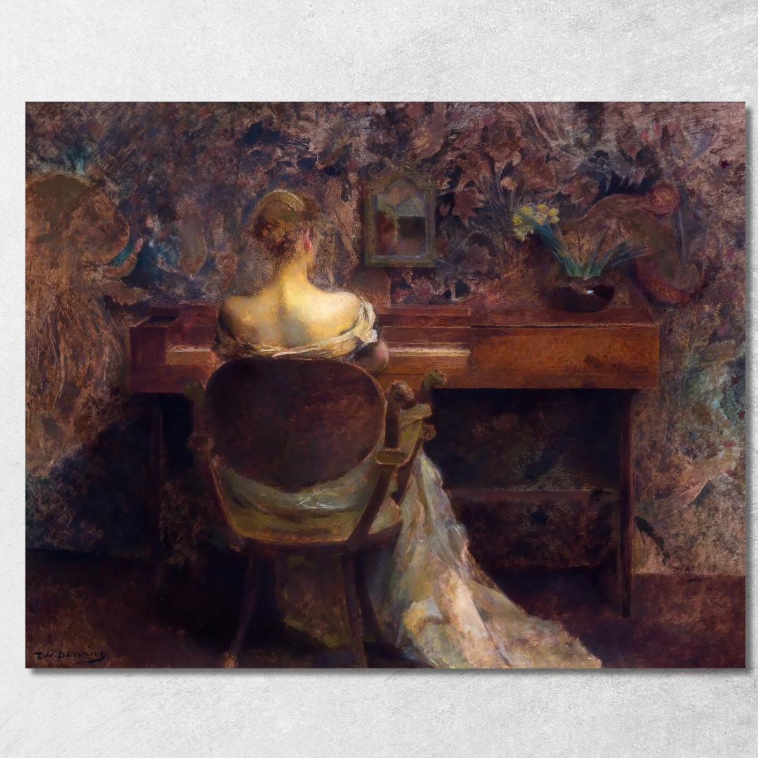 Il Clavicembalo 2 Thomas Wilmer Dewing twd34 quadro stampato su tela Il Clavicembalo 2 Thomas Wilmer Dewing twd34 quadro stampato su tela