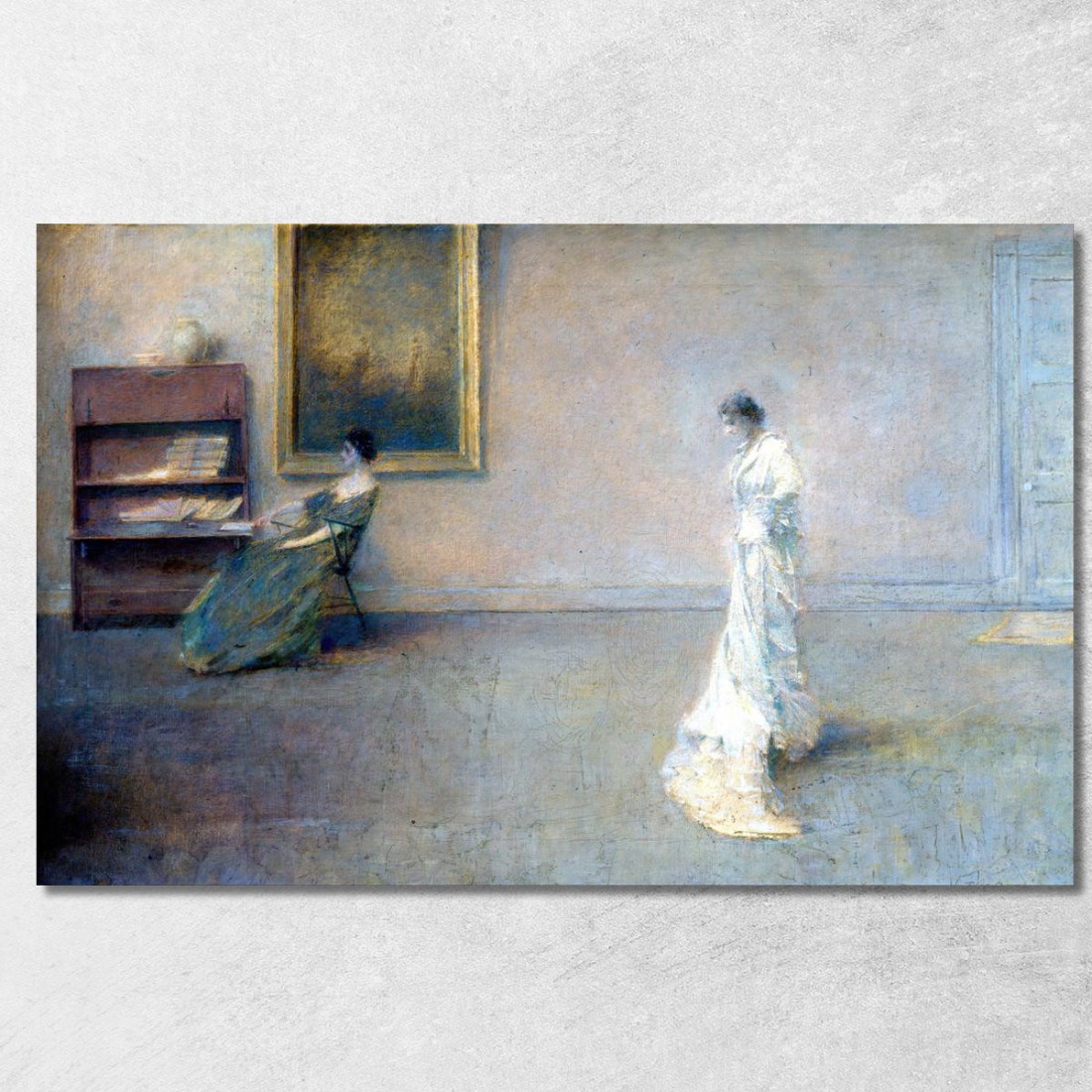 Il Vestito Bianco Thomas Wilmer Dewing twd36 quadro stampato su tela Il Vestito Bianco Thomas Wilmer Dewing twd36 quadro stampato su tela