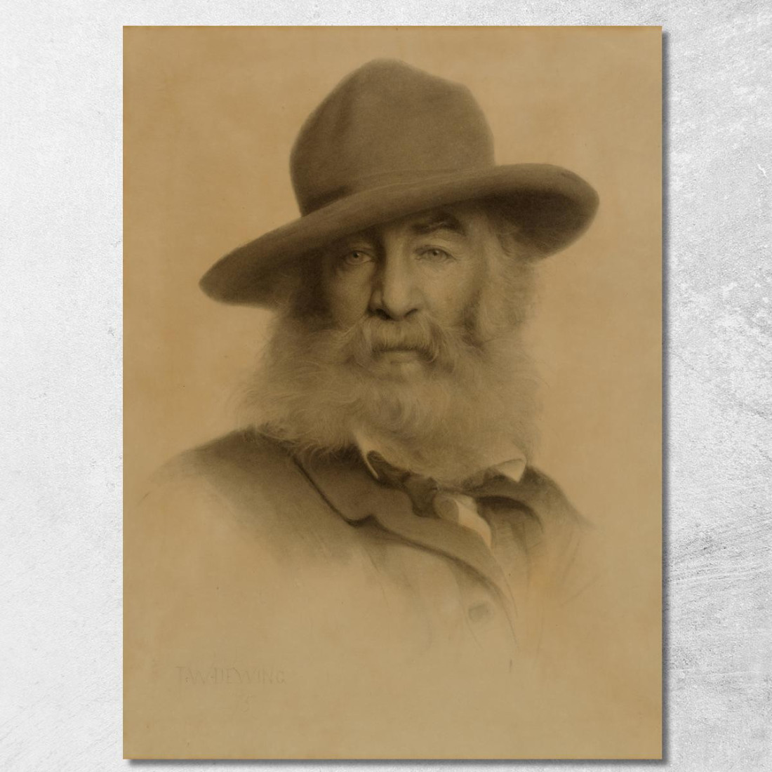 Walt Whitman Thomas Wilmer Dewing twd37 quadro stampato su tela Walt Whitman Thomas Wilmer Dewing twd37 quadro stampato su tela