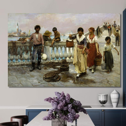 Portatrici D’Acqua A Venezia Thomas Wilmer Dewing twd38 quadro stampato su tela