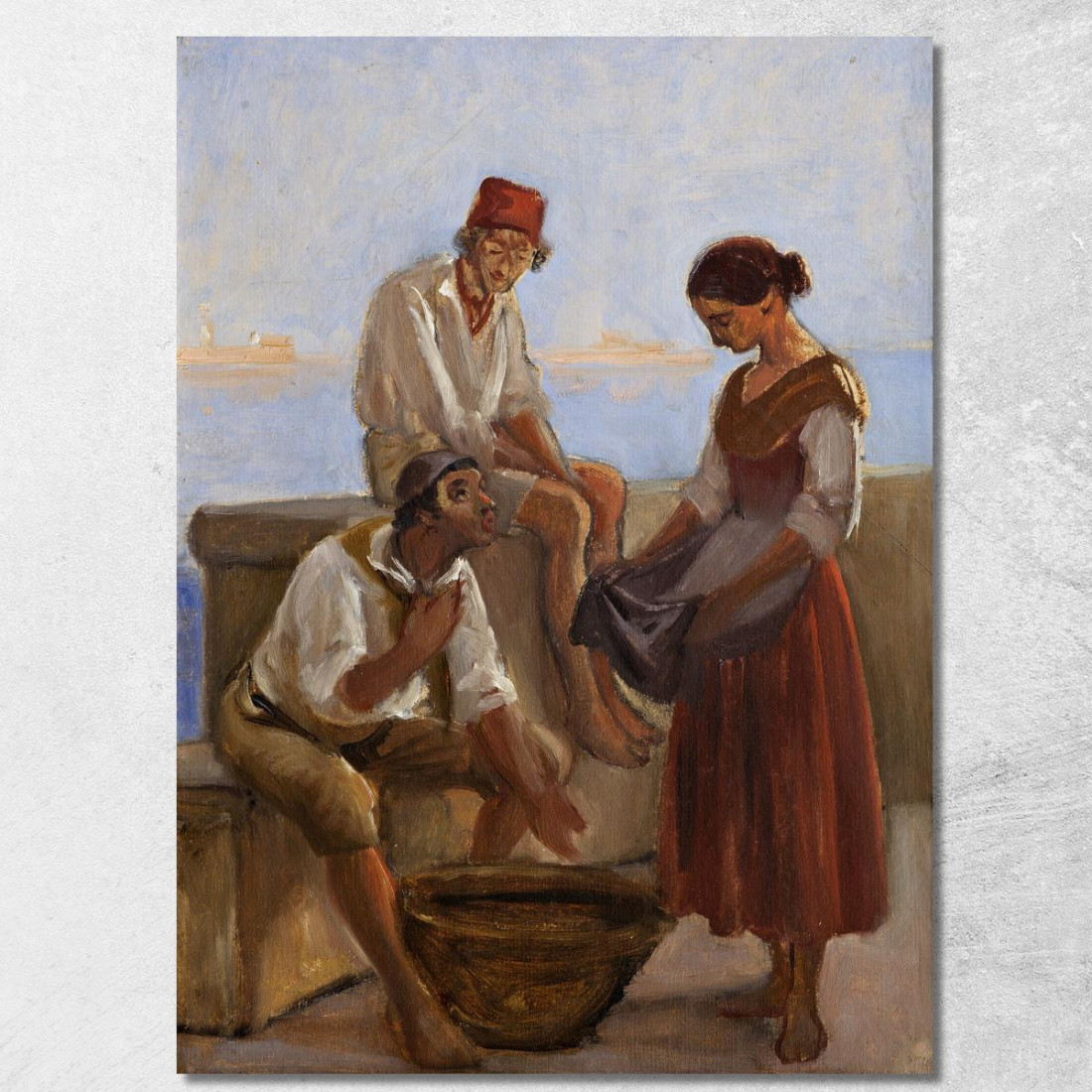 Una Giovane Ragazza E Due Pescatori Wilhelm Marstrand wmr3 quadro stampato su tela Una Giovane Ragazza E Due Pescatori Wilhelm Marstrand wmr3 quadro stampato su tela