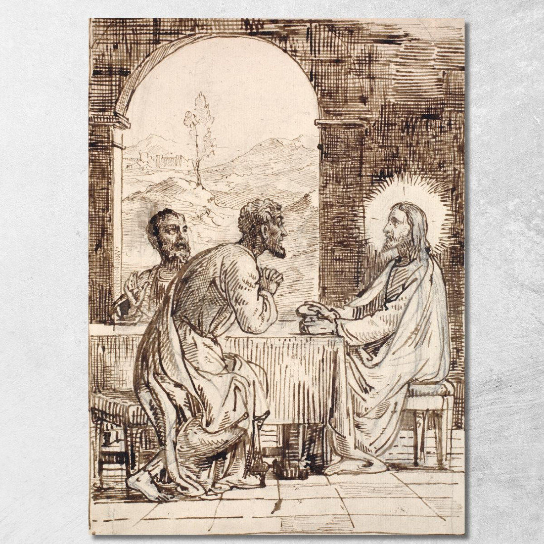 Cristo A Emmaus Wilhelm Marstrand wmr11 quadro stampato su tela Cristo A Emmaus Wilhelm Marstrand wmr11 quadro stampato su tela
