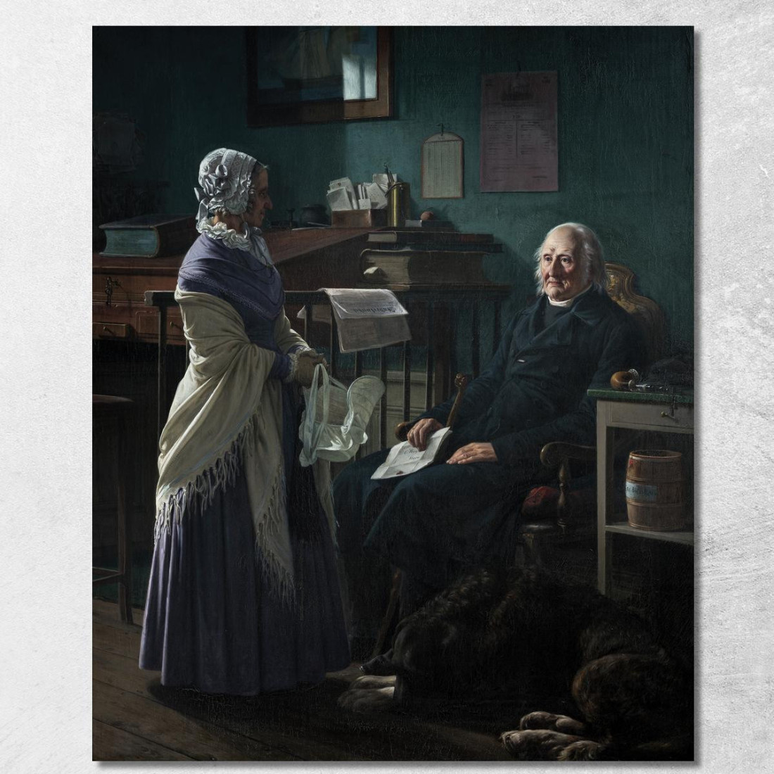 Doppio Ritratto Del Mercante Christopher Friedenreich Hage Wilhelm Marstrand wmr21 quadro stampato su tela Doppio Ritratto Del Mercante Christopher Friedenreich Hage Wilhelm Marstrand wmr21 quadro stampato su tela