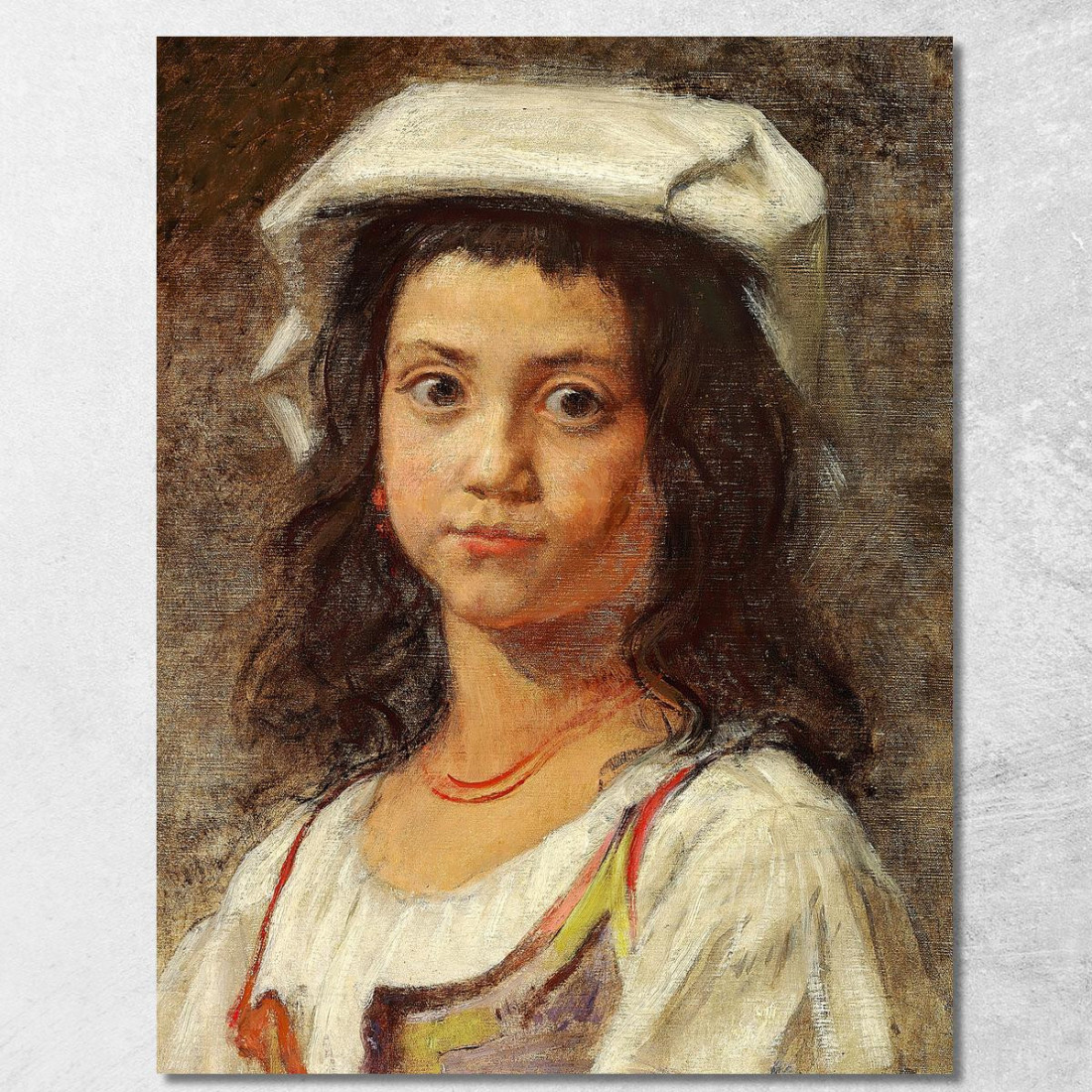 Una Giovane Italiana Con Un Copricapo Bianco Wilhelm Marstrand wmr22 quadro stampato su tela Una Giovane Italiana Con Un Copricapo Bianco Wilhelm Marstrand wmr22 quadro stampato su tela