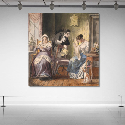 Una Visita. Una Visita Dalla Vita Quotidiana Wilhelm Marstrand wmr23 quadro stampato su tela