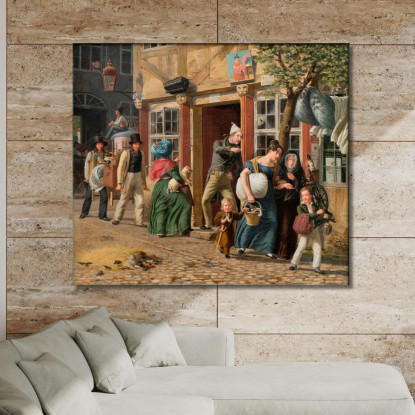 Scena Del Giorno Del Trasloco Wilhelm Marstrand wmr42 quadro stampato su tela