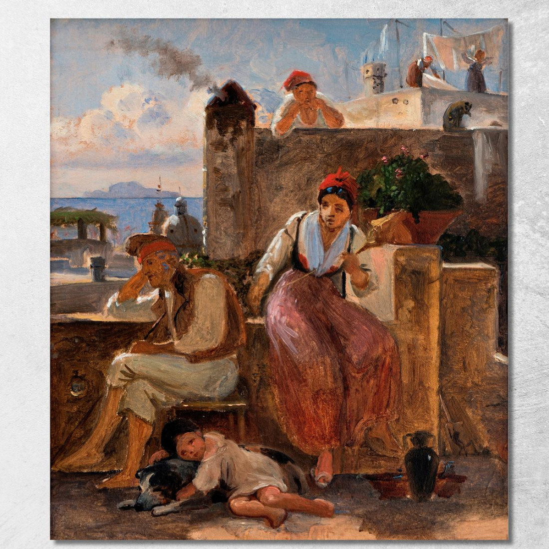 La Vita Napoletana. Studio Wilhelm Marstrand wmr45 quadro stampato su tela La Vita Napoletana. Studio Wilhelm Marstrand wmr45 quadro stampato su tela