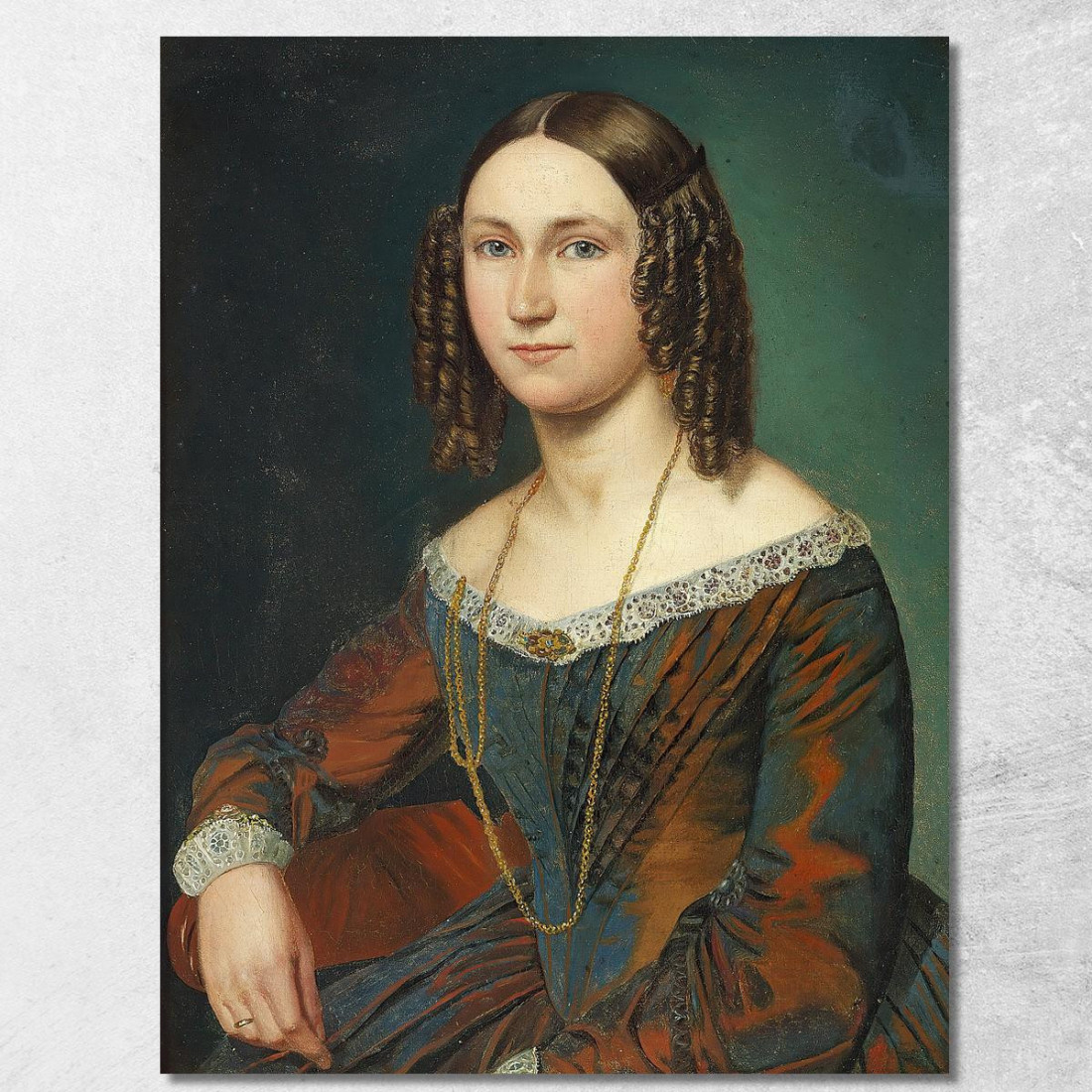 Ritratto Di Una Giovane Donna Con Riccioli A Spirale Wilhelm Marstrand wmr53 quadro stampato su tela Ritratto Di Una Giovane Donna Con Riccioli A Spirale Wilhelm Marstrand wmr53 quadro stampato su tela