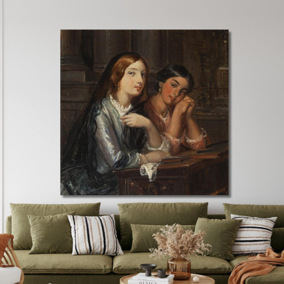 Donne Veneziane In Una Chiesa Wilhelm Marstrand wmr72 quadro stampato su tela