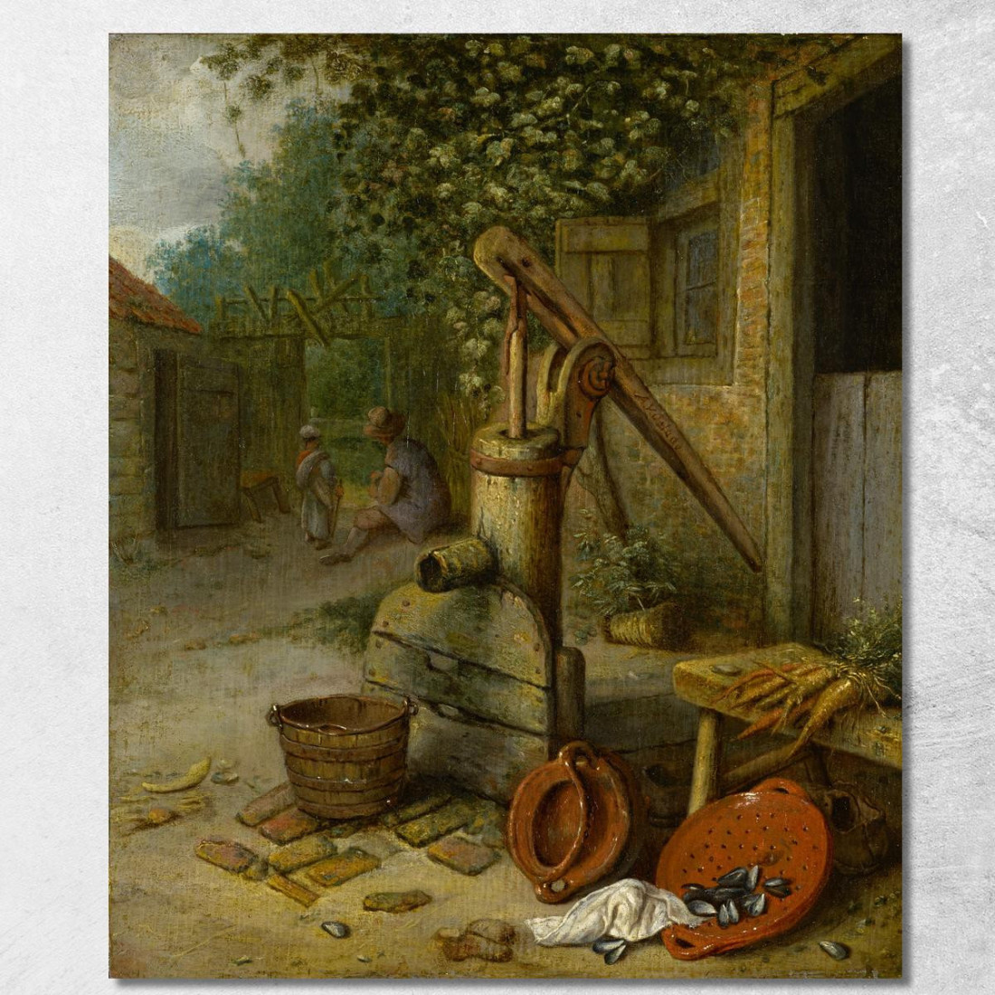 Corte Di Una Fattoria Con Pozzo A Pompa Adriaen van Ostade avo19 quadro stampato su tela Corte Di Una Fattoria Con Pozzo A Pompa Adriaen van Ostade avo19 quadro stampato su tela
