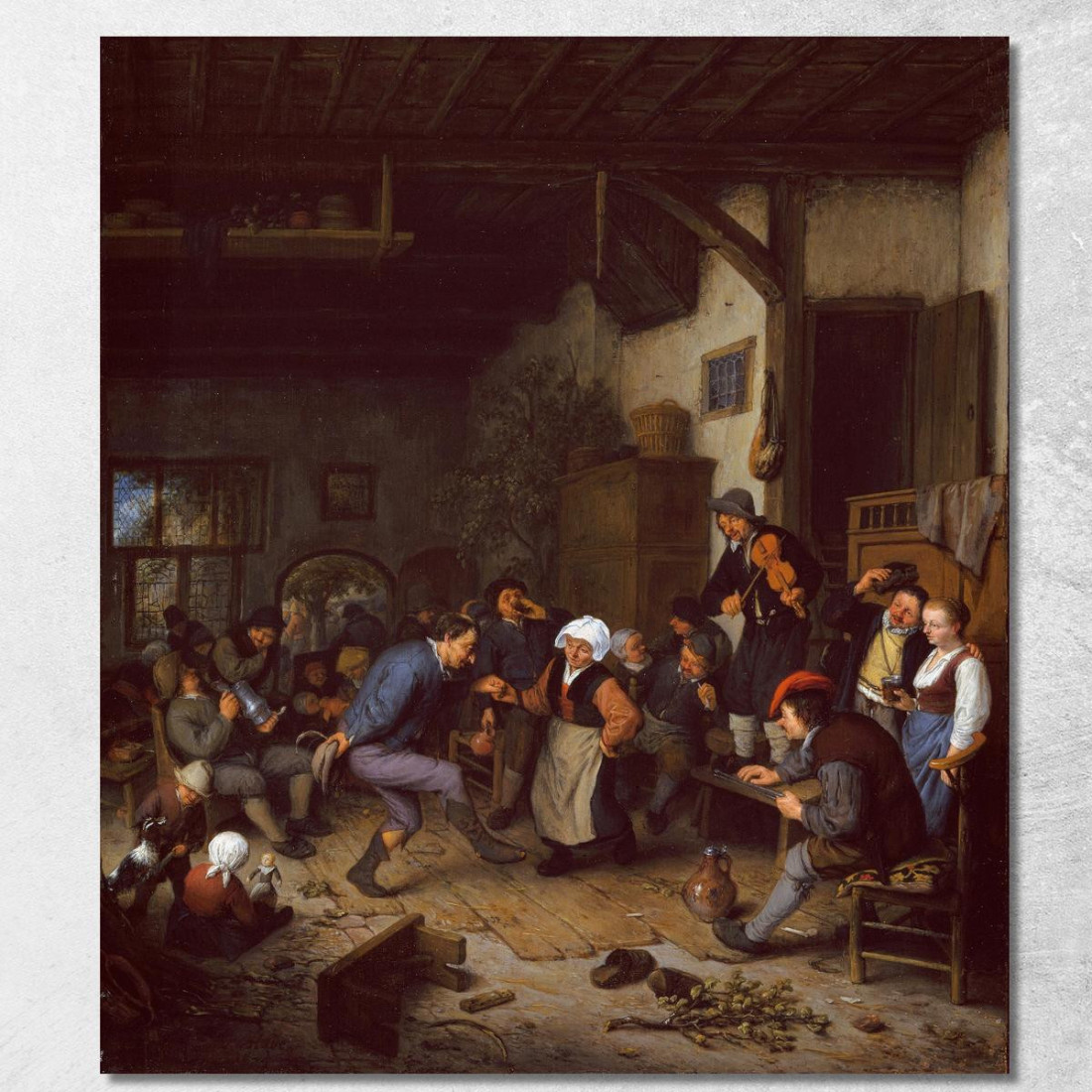 Festaioli In Una Locanda Adriaen van Ostade avo32 quadro stampato su tela Festaioli In Una Locanda Adriaen van Ostade avo32 quadro stampato su tela