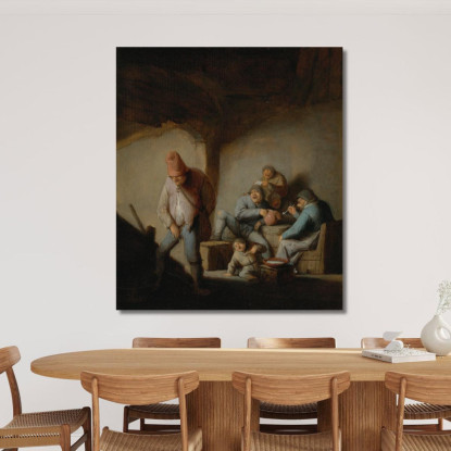 Contadini Nell'Interno Di Una Locanda Adriaen van Ostade avo40 quadro stampato su tela