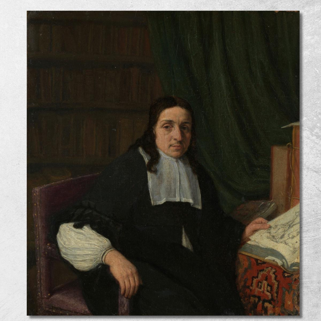 Ritratto Di Un Collezionista Possibilmente Constantijn Sennepart (1625-1703) Adriaen van Ostade avo43 quadro stampato su tela Ritratto Di Un Collezionista Possibilmente Constantijn Sennepart (1625-1703) Adriaen van Ostade avo43 quadro stampato su tela