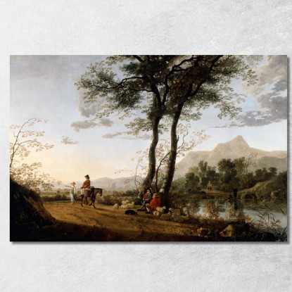 Una Strada Vicino A Un Fiume Aelbert Cuyp acu3 quadro stampato su tela