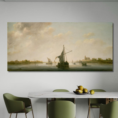 Una Veduta Della Mosa A Dordrecht Aelbert Cuyp acu4 quadro stampato su tela