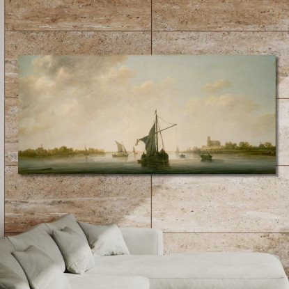 Una Veduta Della Mosa A Dordrecht Aelbert Cuyp acu4 quadro stampato su tela