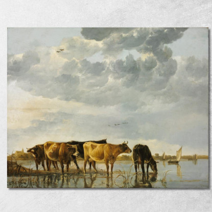 Mucche In Un Fiume Aelbert Cuyp acu13 quadro stampato su tela