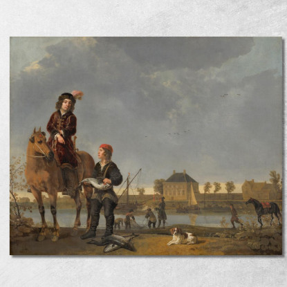 Ritratto Equestre Di Pieter De Roovere Aelbert Cuyp acu15 quadro stampato su tela