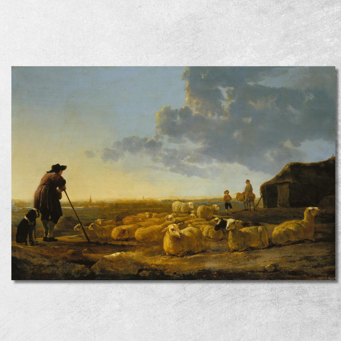 Gregge Di Pecore Al Pascolo Aelbert Cuyp acu16 quadro stampato su tela Gregge Di Pecore Al Pascolo Aelbert Cuyp acu16 quadro stampato su tela