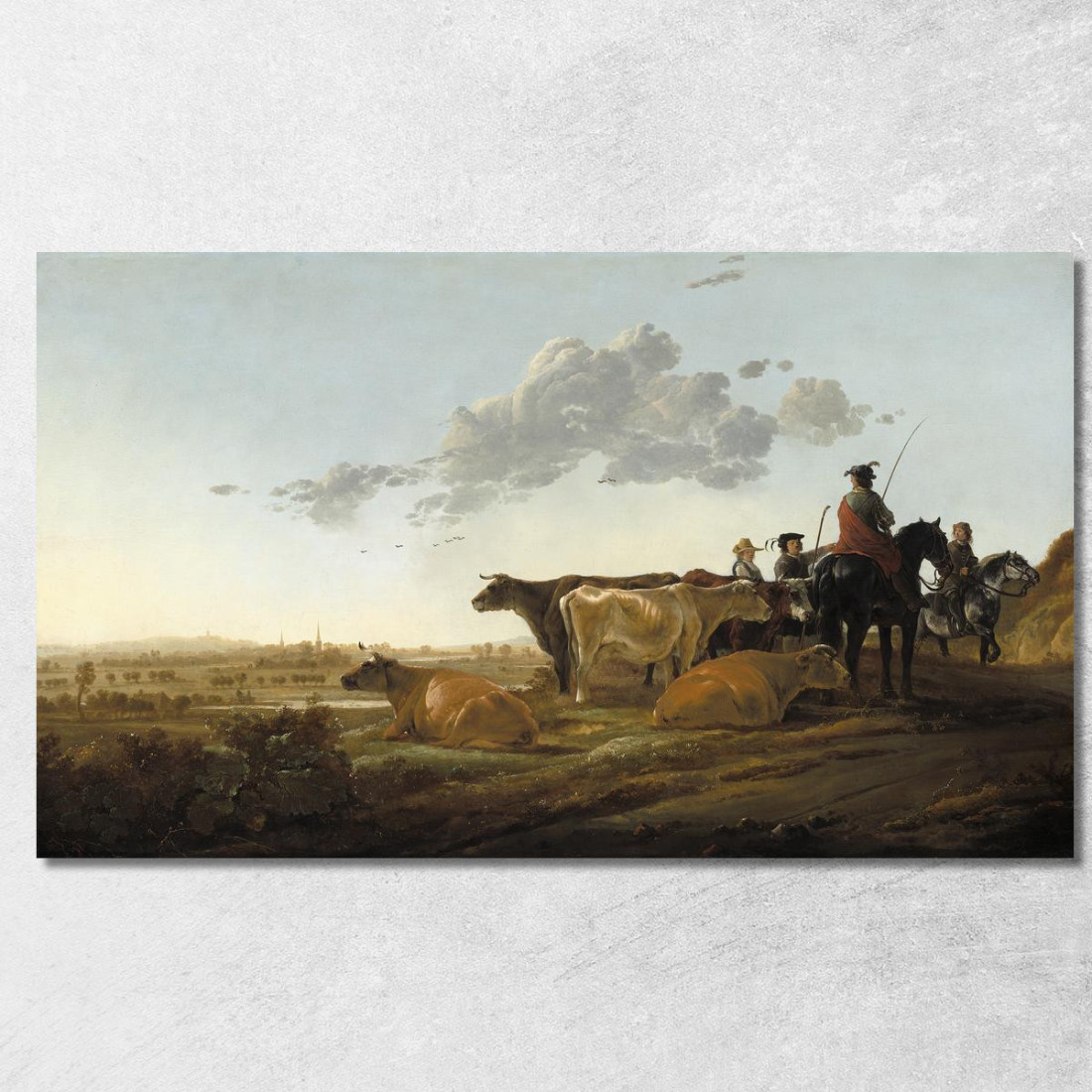 Paesaggio Con Mandriani Aelbert Cuyp acu23 quadro stampato su tela Paesaggio Con Mandriani Aelbert Cuyp acu23 quadro stampato su tela