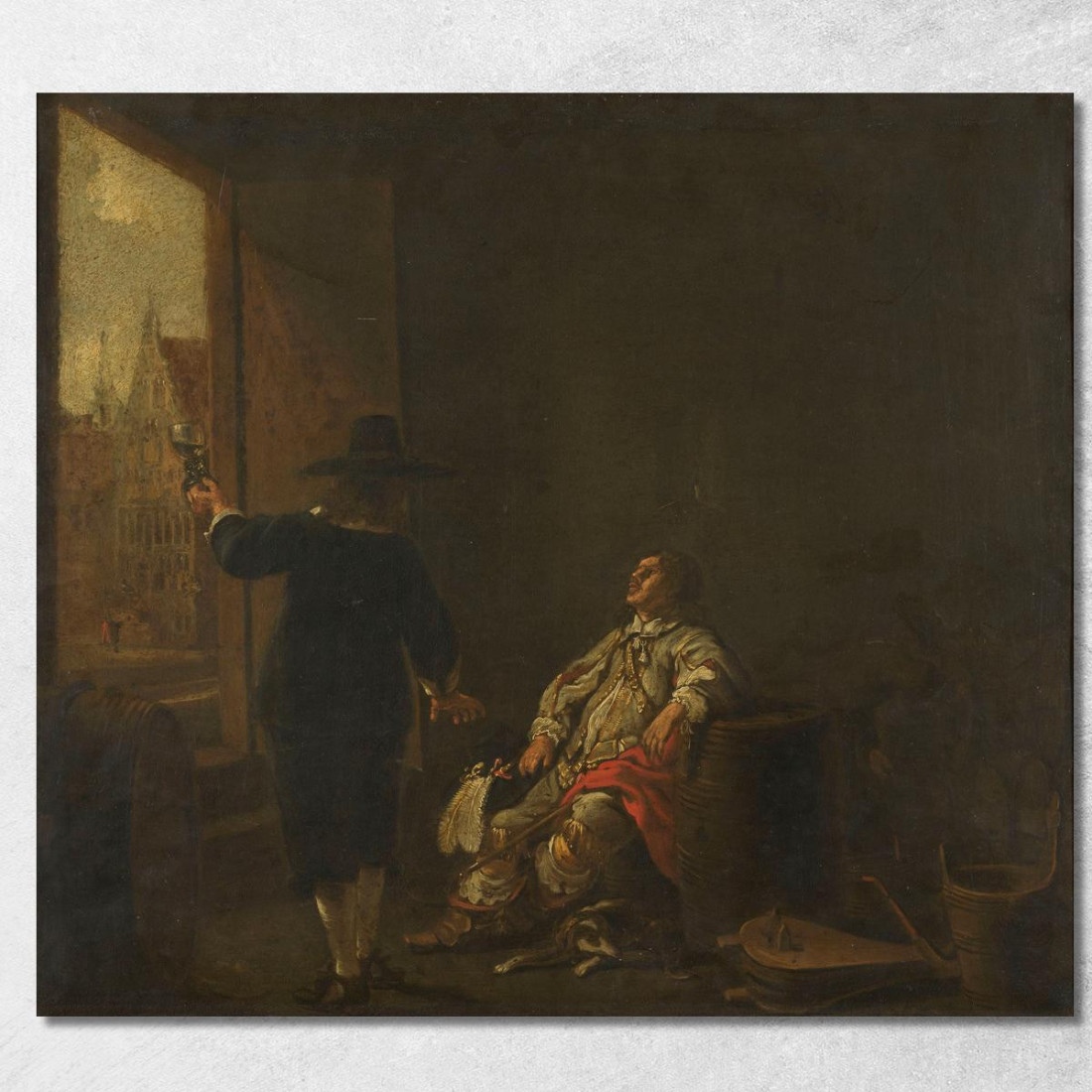 Assaggiando Il Vino Aelbert Cuyp acu44 quadro stampato su tela Assaggiando Il Vino Aelbert Cuyp acu44 quadro stampato su tela