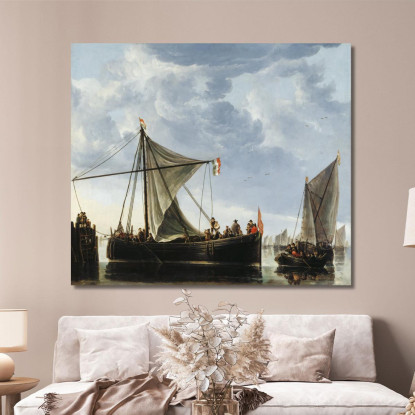 La Barca Del Passaggio Aelbert Cuyp acu50 quadro stampato su tela