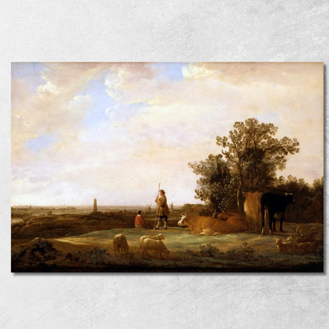 Veduta Su Una Pianura Aelbert Cuyp acu53 quadro stampato su tela Veduta Su Una Pianura Aelbert Cuyp acu53 quadro stampato su tela