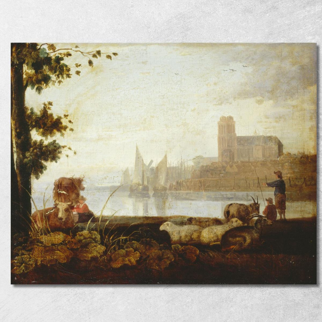 Veduta Sulla Mosa Aelbert Cuyp acu54 quadro stampato su tela Veduta Sulla Mosa Aelbert Cuyp acu54 quadro stampato su tela