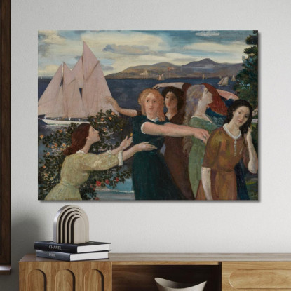 Attraverso Il Porto Arthur Bowen Davies abd3 quadro stampato su tela