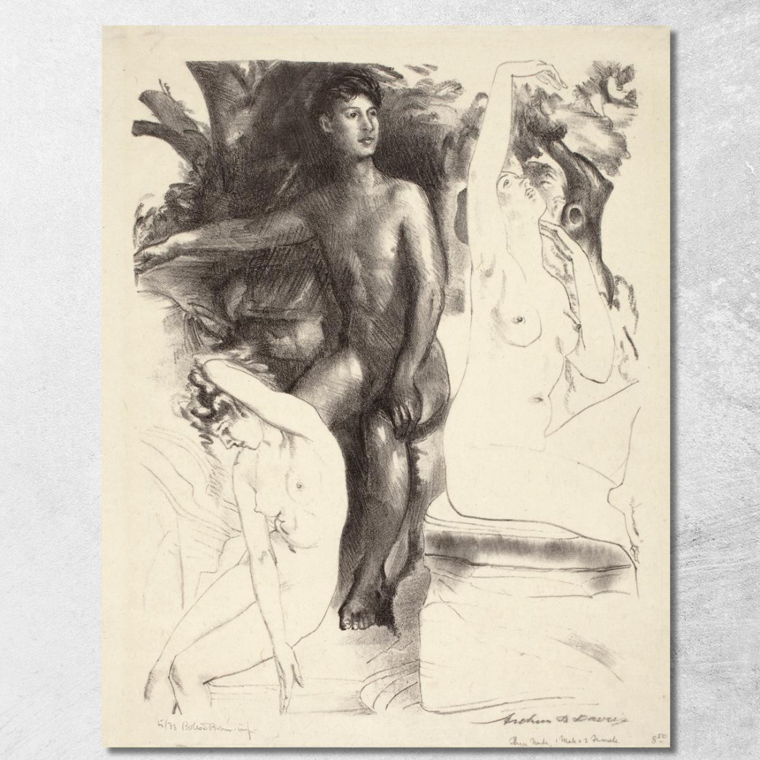 Dominio Arthur Bowen Davies abd19 quadro stampato su tela Dominio Arthur Bowen Davies abd19 quadro stampato su tela