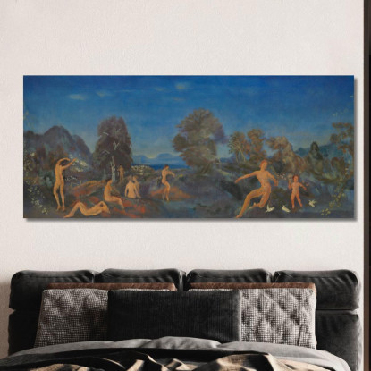Ermes E Il Piccolo Dioniso Arthur Bowen Davies abd31 quadro stampato su tela