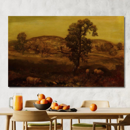 Paesaggio Con Maiali – Paesaggio Autunnale Arthur Bowen Davies abd35 quadro stampato su tela