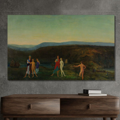 Sera Di Mezza Estate Arthur Bowen Davies abd38 quadro stampato su tela