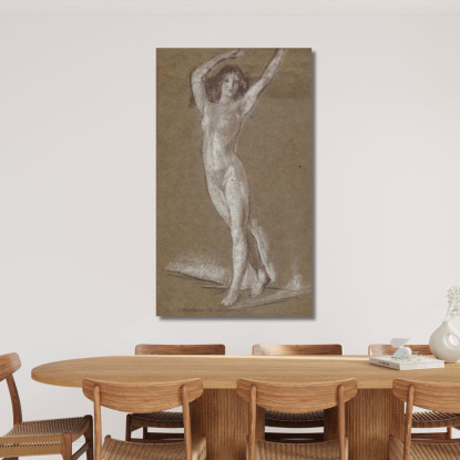 Nudo Femminile In Piedi Arthur Bowen Davies abd50 quadro stampato su tela