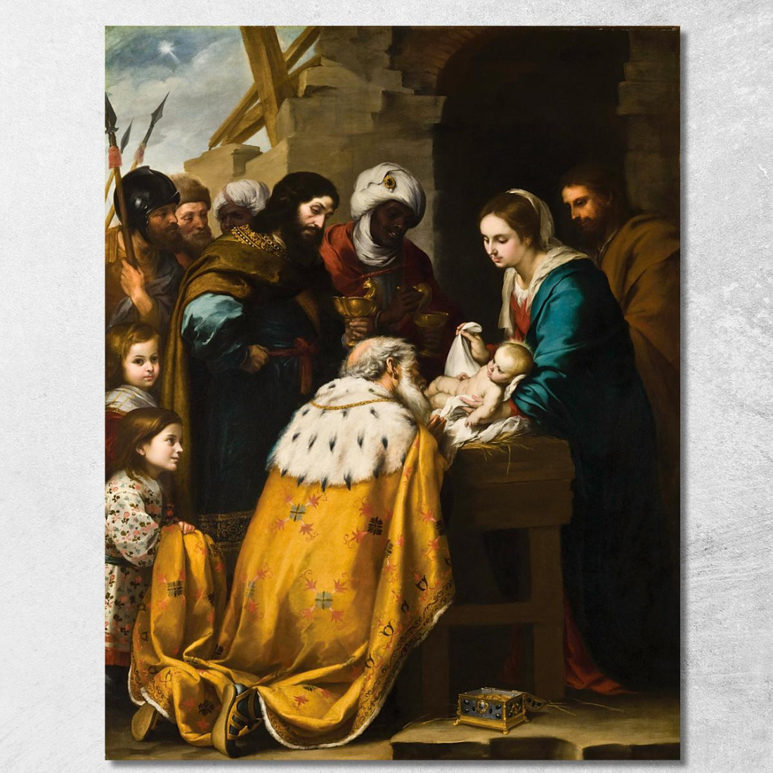 Adorazione Dei Magi Bartolomé Estebán Murillo bem3 quadro stampato su tela Adorazione Dei Magi Bartolomé Estebán Murillo bem3 quadro stampato su tela