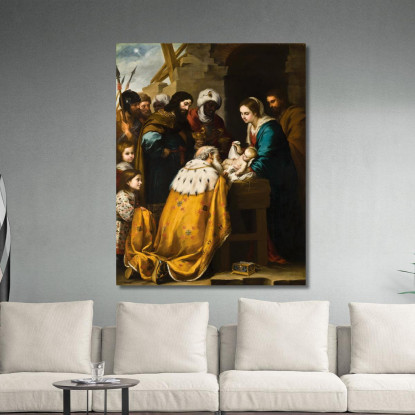 Adorazione Dei Magi Bartolomé Estebán Murillo bem3 quadro stampato su tela