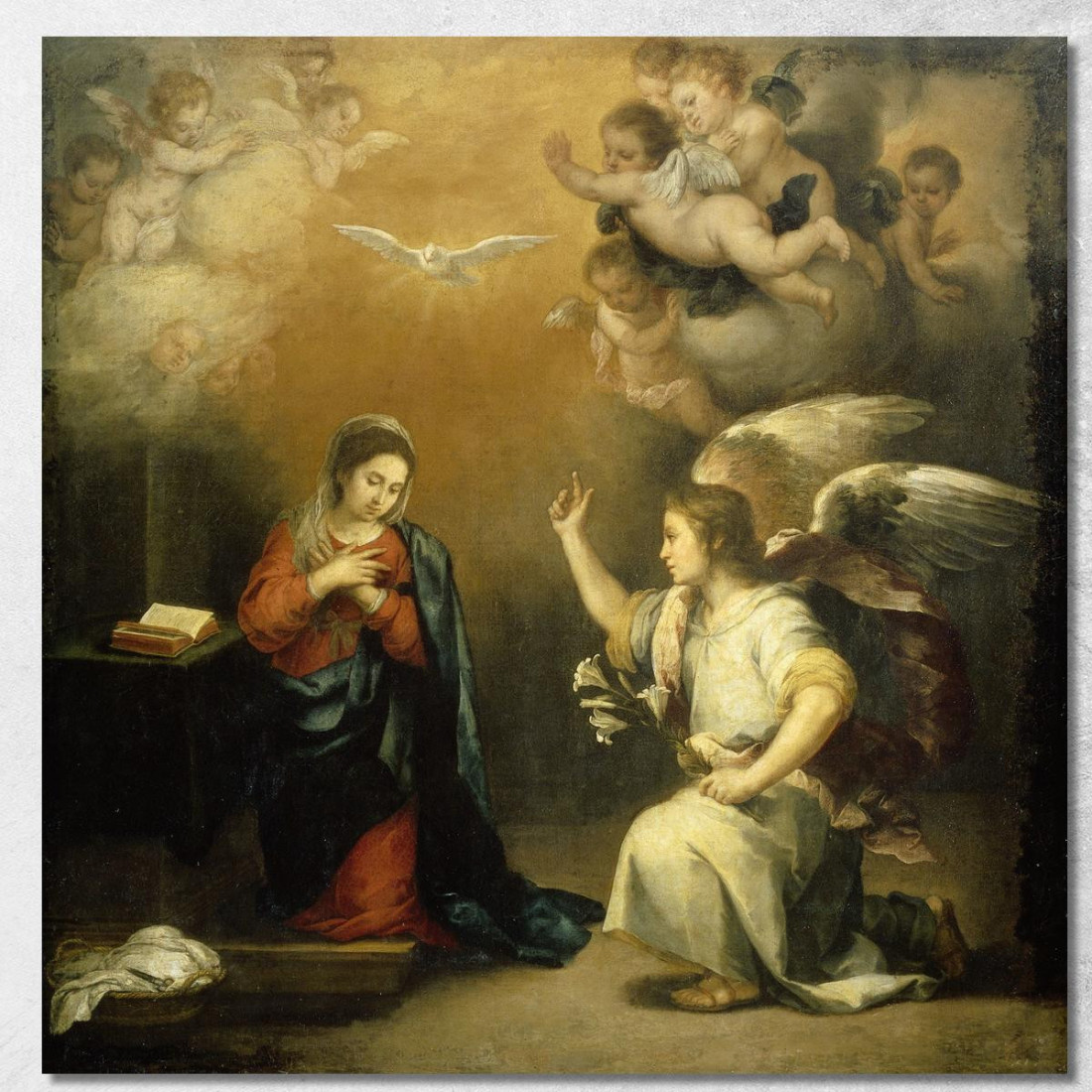 Annunciazione Alla Vergine Bartolomé Estebán Murillo bem4 quadro stampato su tela Annunciazione Alla Vergine Bartolomé Estebán Murillo bem4 quadro stampato su tela
