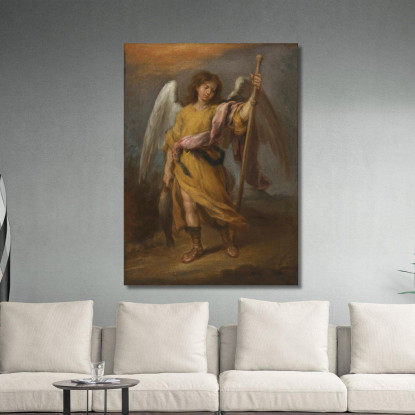 Arcangelo Raffaele Bartolomé Estebán Murillo bem5 quadro stampato su tela