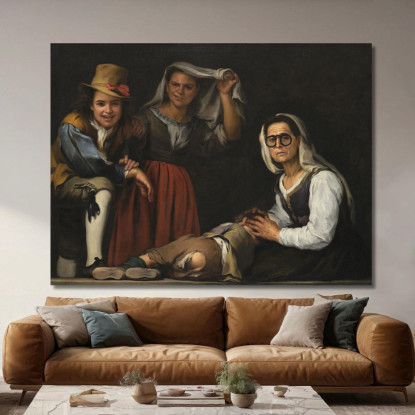 Quattro Figure Su Un Gradino Bartolomé Estebán Murillo bem9 quadro stampato su tela