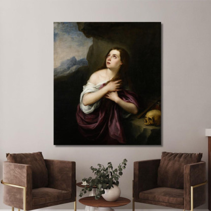 Maddalena Penitente Bartolomé Estebán Murillo bem13 quadro stampato su tela