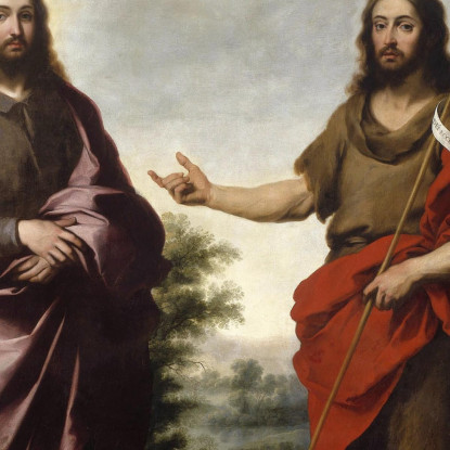 San Giovanni Battista Che Indica Cristo Bartolomé Estebán Murillo bem18 quadro stampato su tela