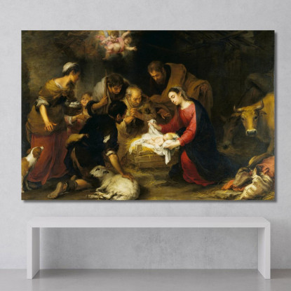 Adorazione Dei Pastori Bartolomé Estebán Murillo bem24 quadro stampato su tela